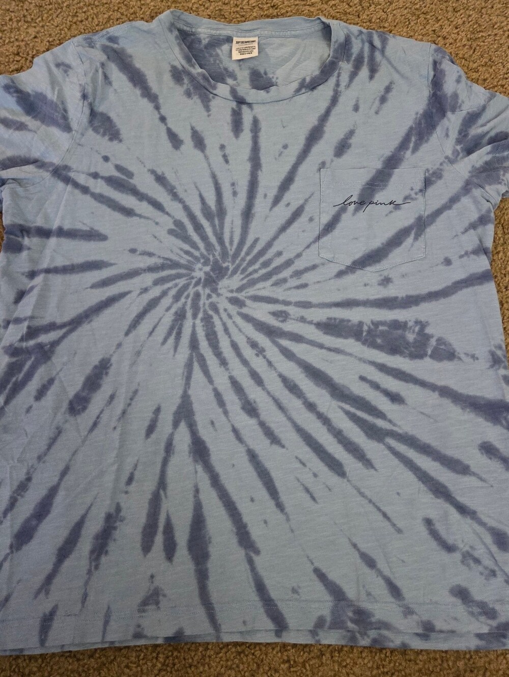 PINK Victoria's Secret Large Tie Dye Oversized Pocket Tee